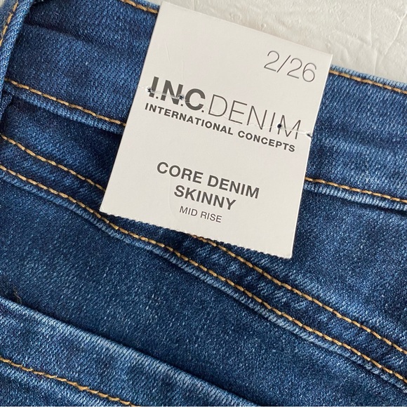 New INC International Concepts Women Core Denim Mid Rise Skinny Jeans - Picture 11 of 13
